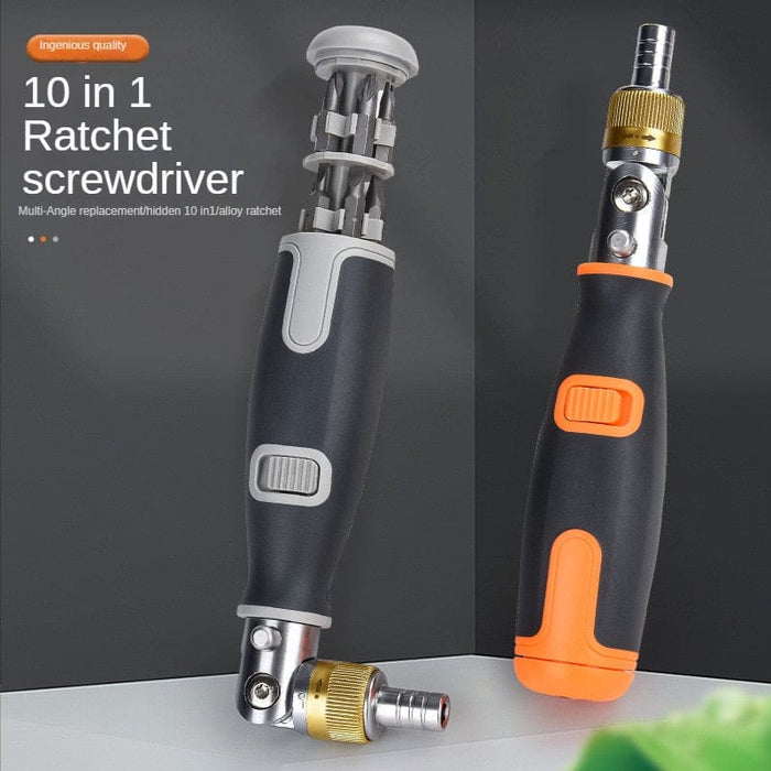 10-in-1 multi-angle portable ratchet screwdriver