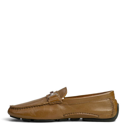 Bally Men's Tan Perforated Leather Loafers Size UK 9.5