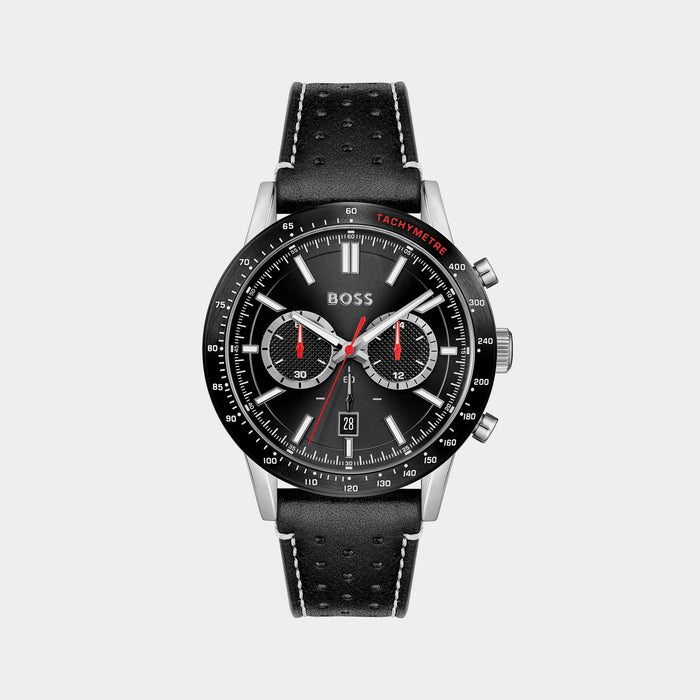 Boss Round Black Chronograph watch
