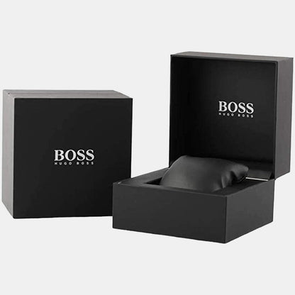 Boss Champion Men Quartz White Dial Chronograph Leather Watch 1513879