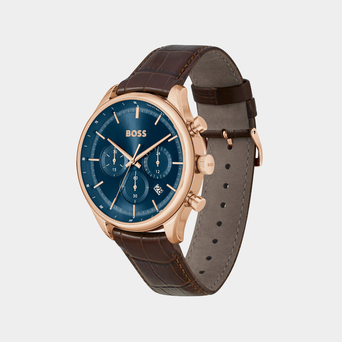 Boss Men Round Blue watch