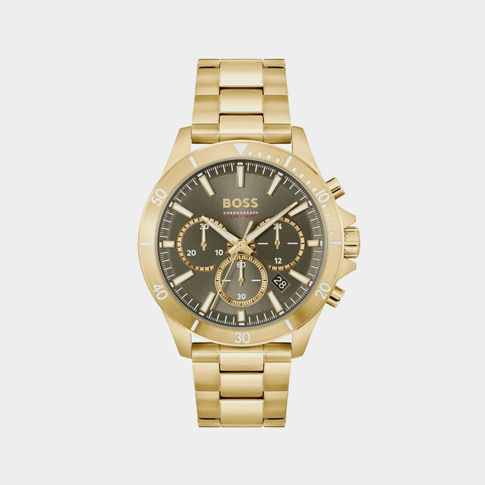 Boss Round Green Chronograph watch