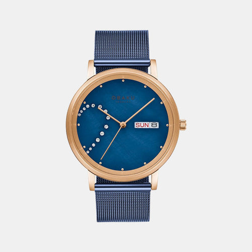 Obaku Round Blue Analog watch