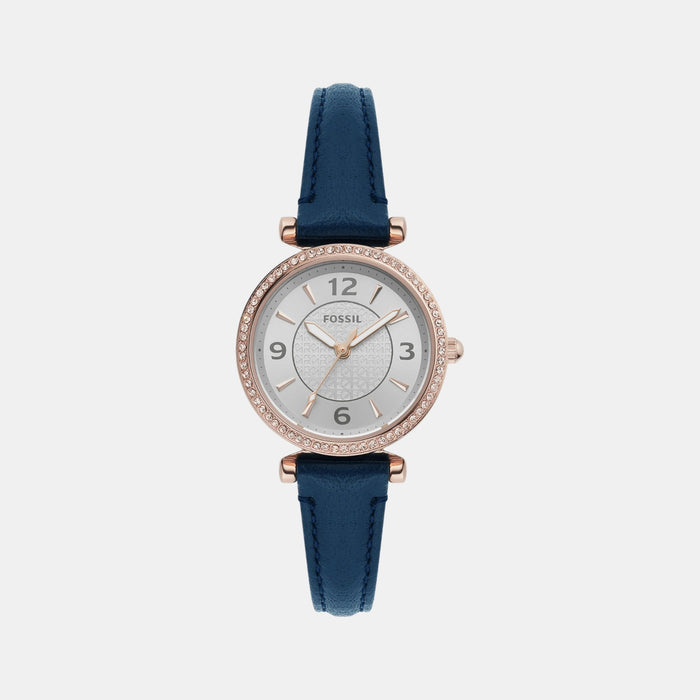 Carlie Women Quartz Silver Dial Analog Leather Watch ES5295