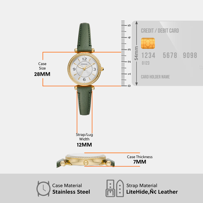 Fossil 28 mm Green Quartz watch