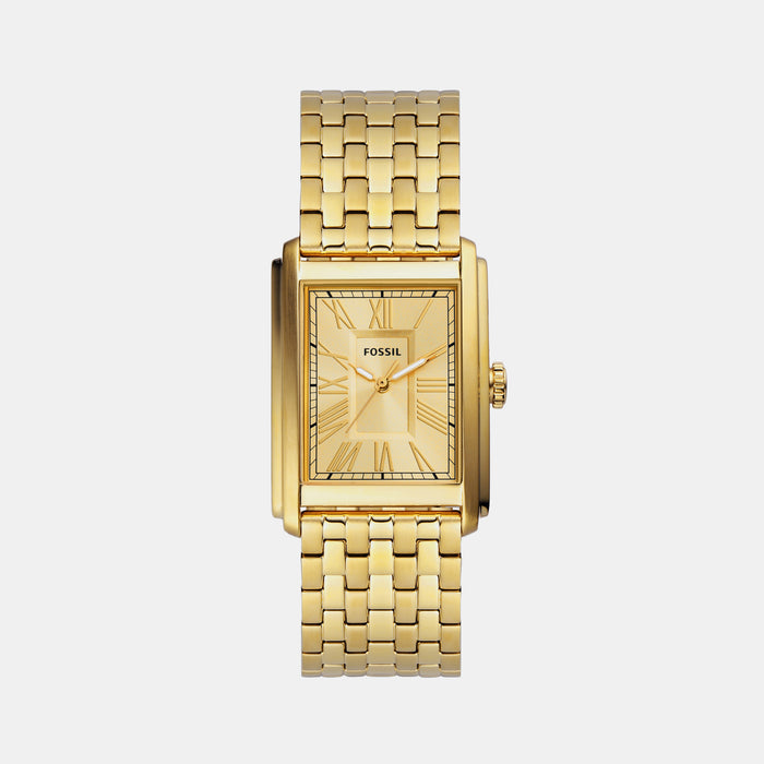 Fossil Rectangular Gold Analog watch