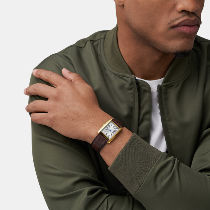 Fossil Rectangular Quartz Analog Men watch
