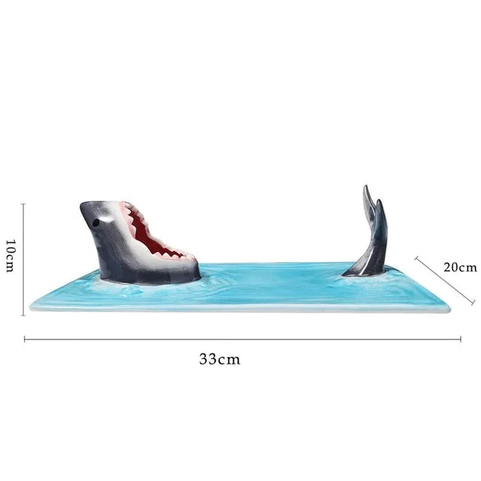 SearchFindOrder Ceramic Sushi Shark Shape Plate