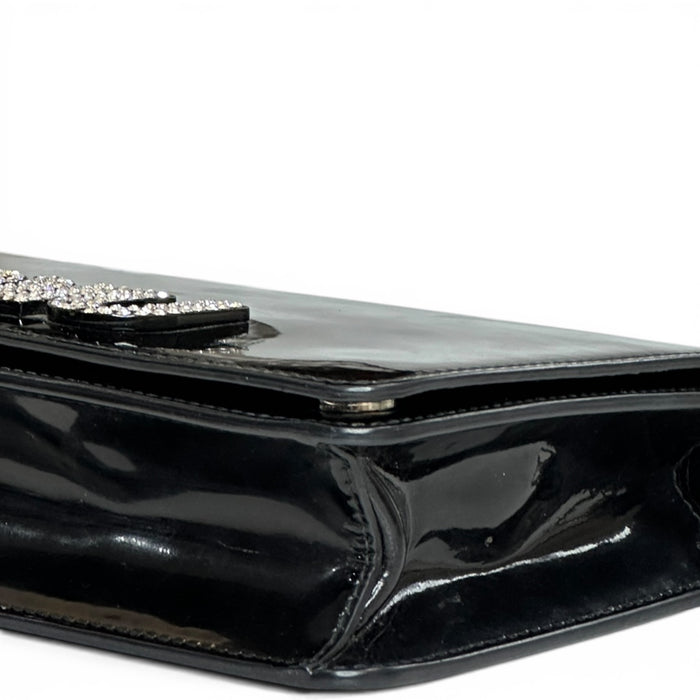 Miu Miu Chain Wallet Black Patent Leather