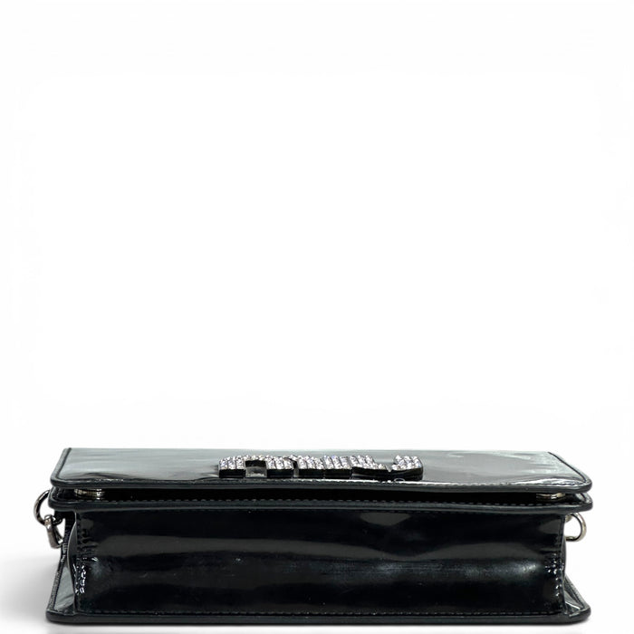 Miu Miu Chain Wallet Black Patent Leather