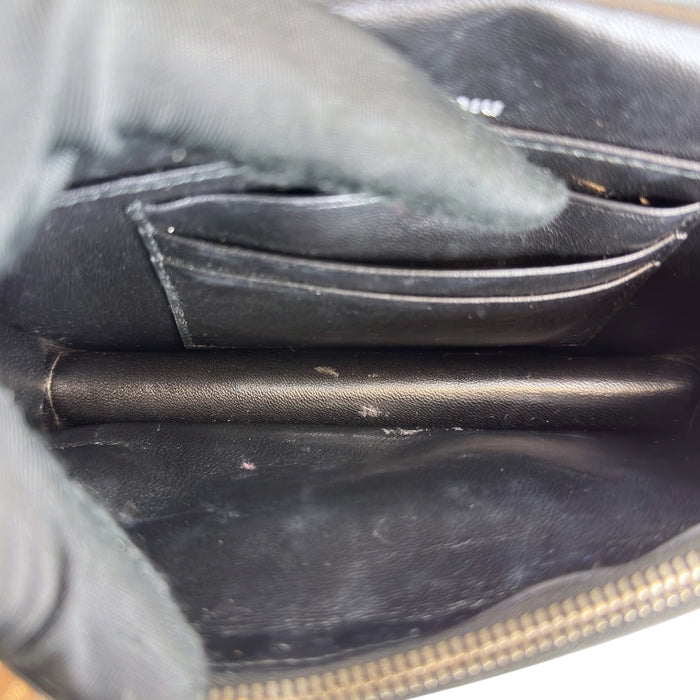 Miu Miu Chain Wallet Black Patent Leather