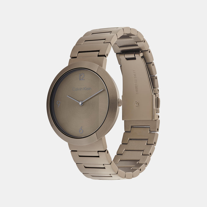 Calvin Klein Unisex Round Khaki watch