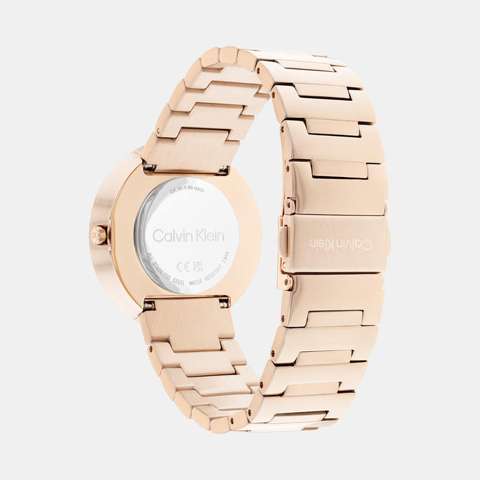 Calvin Klein Unisex Round Rose Gold watch