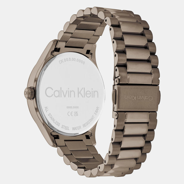 Ck Iconic Unisex Quartz Beige Dial Analog Stainless Steel Watch 25200228