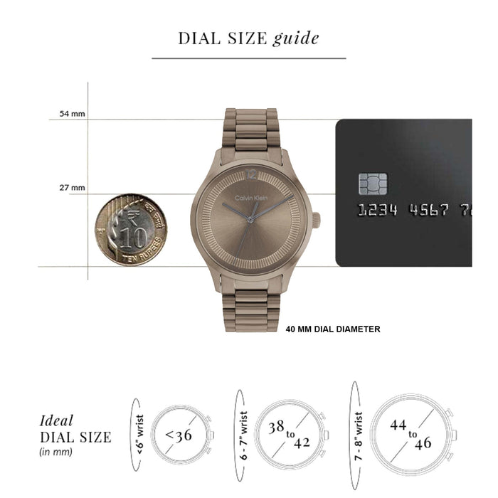 Ck Iconic Unisex Quartz Beige Dial Analog Stainless Steel Watch 25200228