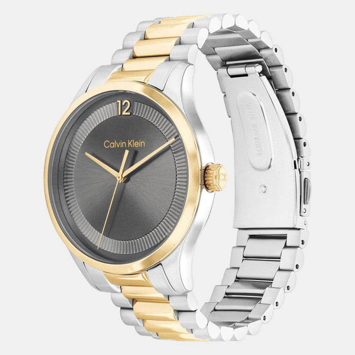 Ck Iconic Unisex Quartz Grey Dial Analog Stainless Steel Watch 25200226