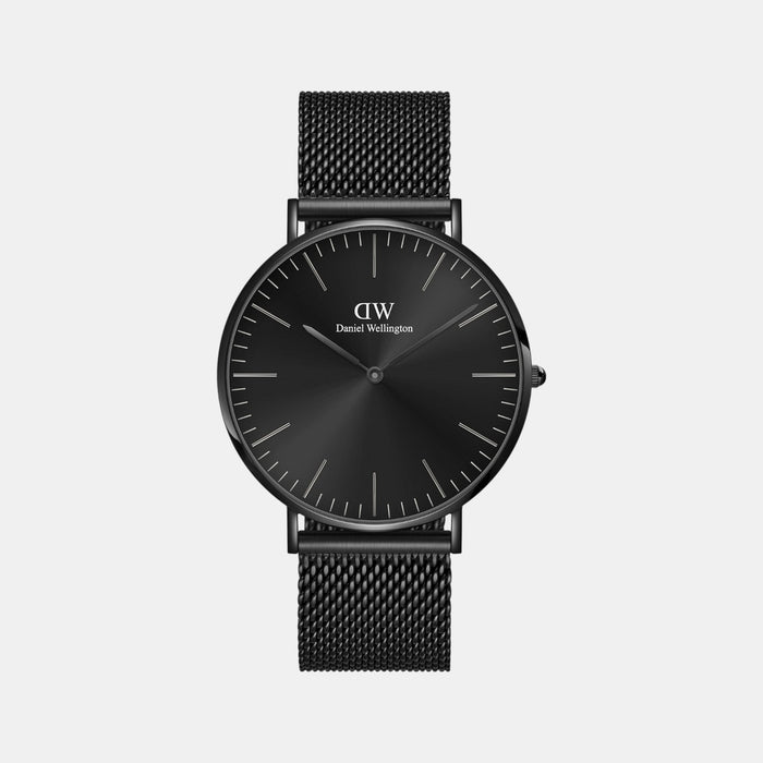 Classic Men Quartz Black Dial Analog Mesh Watch DW00100632K