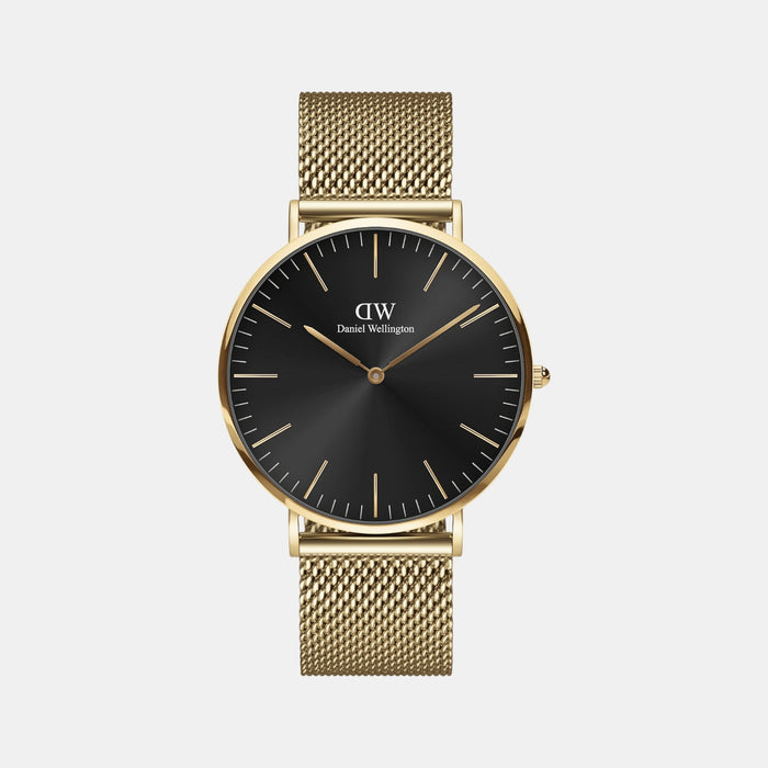 Classic Men Quartz Black Dial Analog Stainless Steel Watch DW00100631K