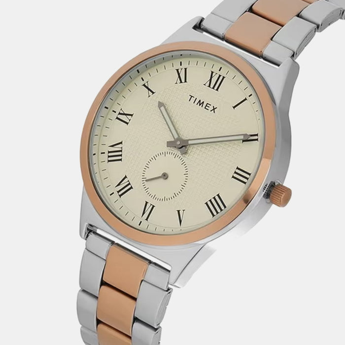 Classics Men Quartz Beige Dial Analog Stainless Steel Watch TWTG10008