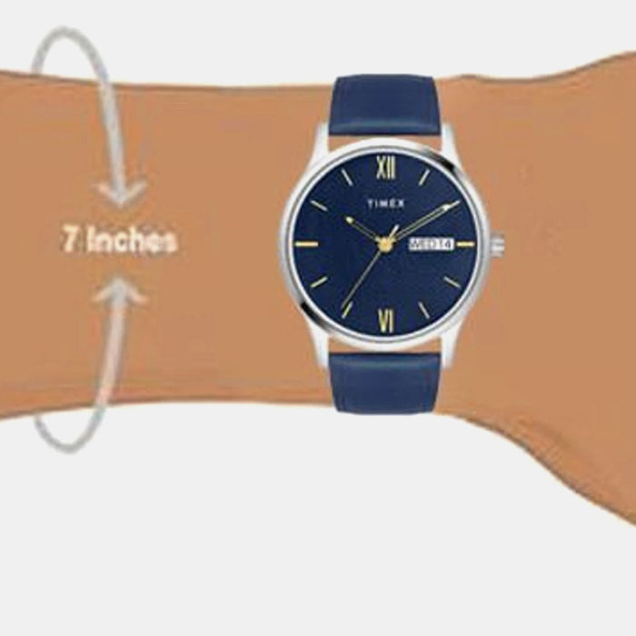 Classics Men Quartz Blue Dial Analog Leather Watch TW0TG8310
