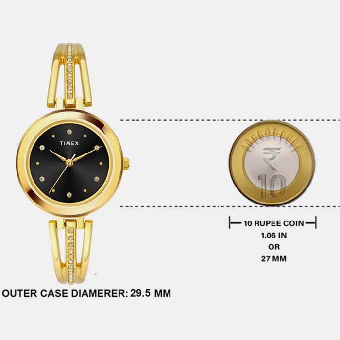 Classics Women Quartz Black Dial Analog Brass Watch TWTL10307