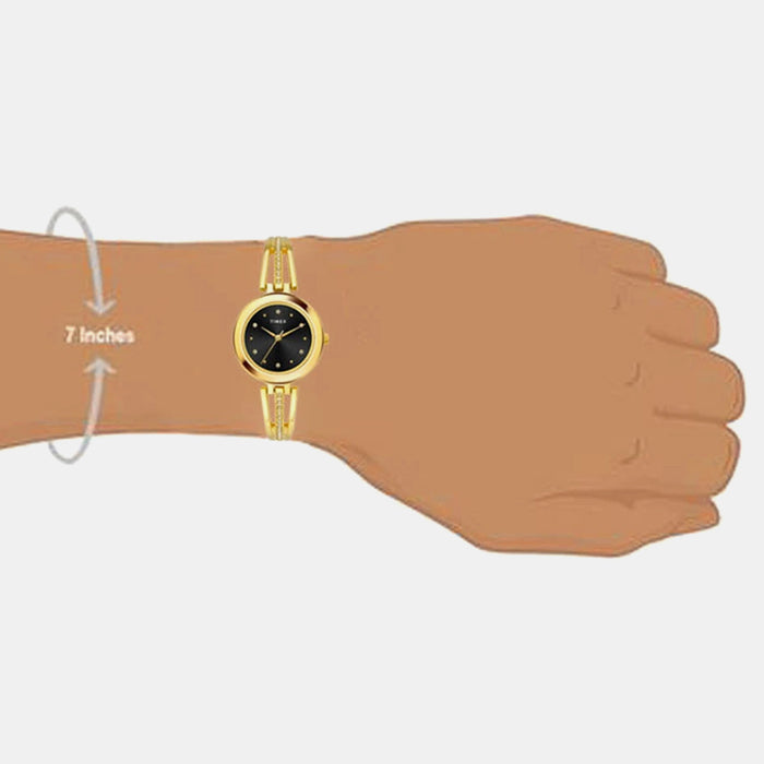 Classics Women Quartz Black Dial Analog Brass Watch TWTL10307