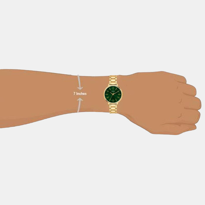 Classics Women Quartz Green Dial Analog Stainless Steel Watch TWEL15803