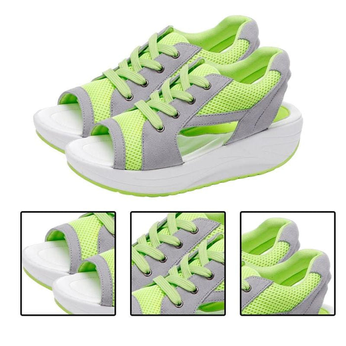 SearchFindOrder Contrast Lace-Up Wedges Sandals