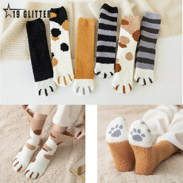 Cozy thick warm coral fleece tube socks