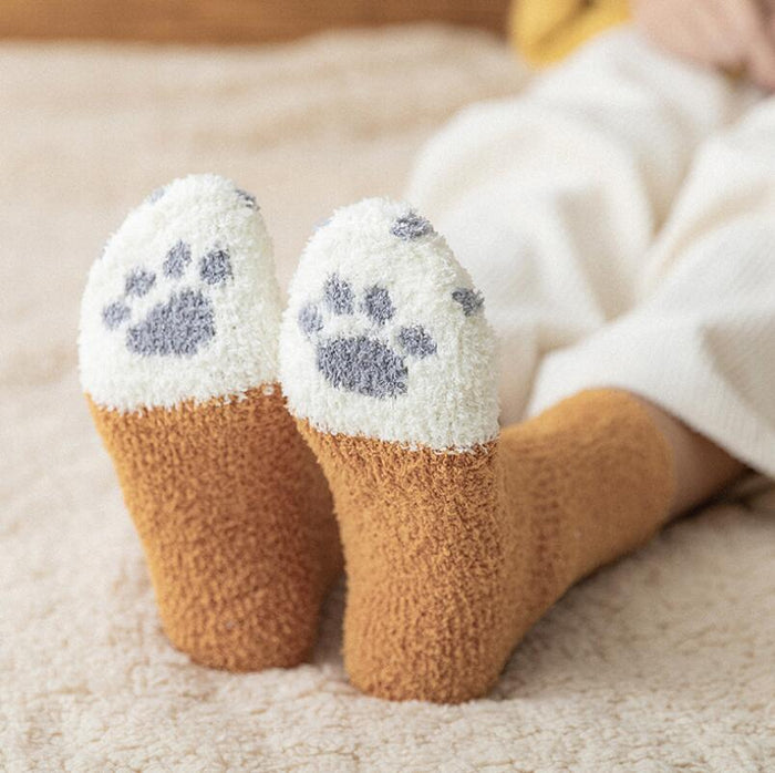 SearchFindOrder 2 Pairs of Cozy Thick and Warm Coral Fleece Tube Socks