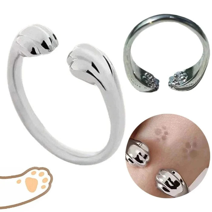 Cute cat paw print ring
