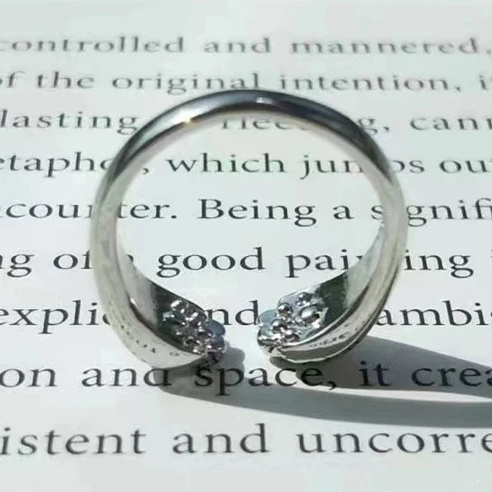 SearchFindOrder Sliver Cute Cat Paw Print Ring