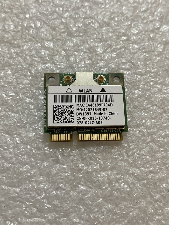 DELL LATITUDE 2100 BROADCOM BCM94312HMG HALF MINI PCIE WIFI WIRELESS CARD FR016