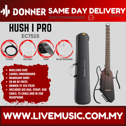 Acoustic-electric guitar kit with Maillard Fade finish and padded gig bag, strap, cables