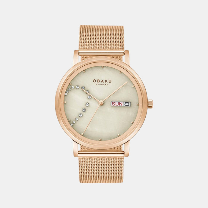 Draabe Blush Men Quartz Beige Dial Analog Stainless Steel Watch V248GHVJMV