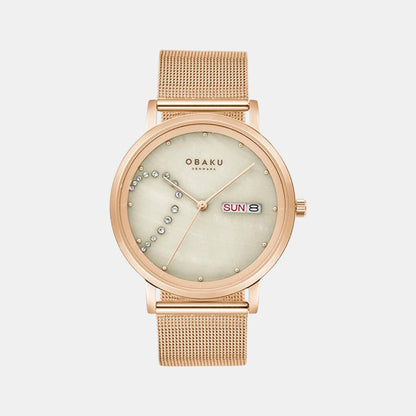 Draabe Blush Men Quartz Beige Dial Analog Stainless Steel Watch V248GHVJMV