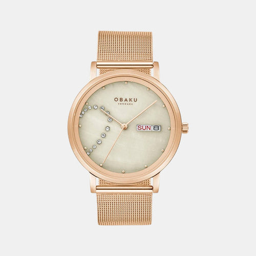 Draabe Blush Men Quartz Beige Dial Analog Stainless Steel Watch V248GHVJMV