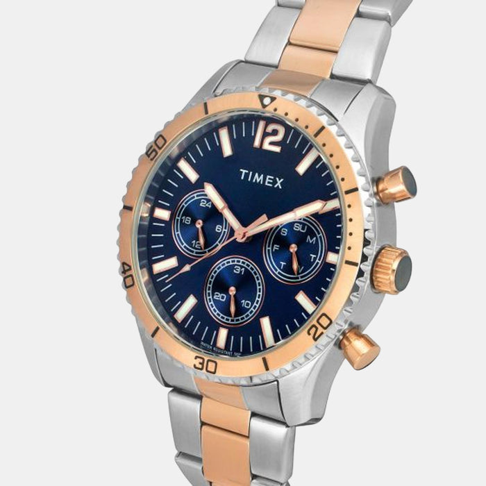 E Class Men Quartz Blue Dial Multi-Function Stainless Steel Watch TWEG22202