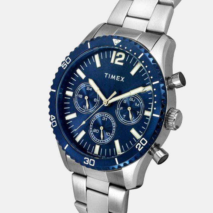 E Class Men Quartz Blue Dial Multi-Function Stainless Steel Watch TWEG22203