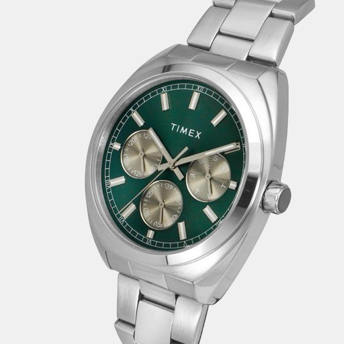 E Class Men Quartz Green Dial Multi-Function Stainless Steel Watch TWEG22300