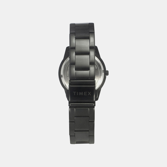 E Class Women Quartz Black Dial Multi-Function Stainless Steel Watch TWEL16804