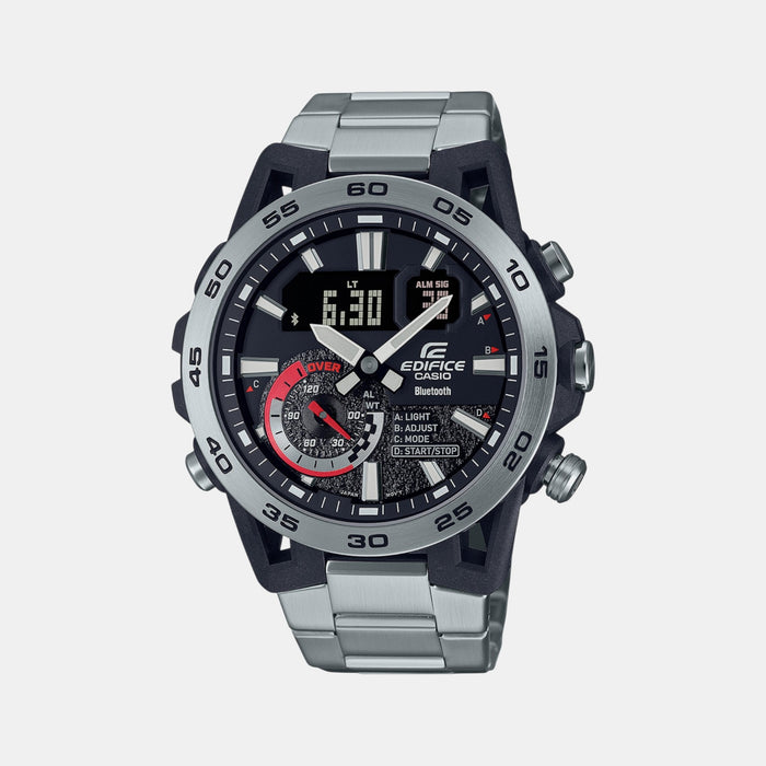 Edifice Men Quartz Black Dial Analog-Digital Stainless Steel Watch ED574