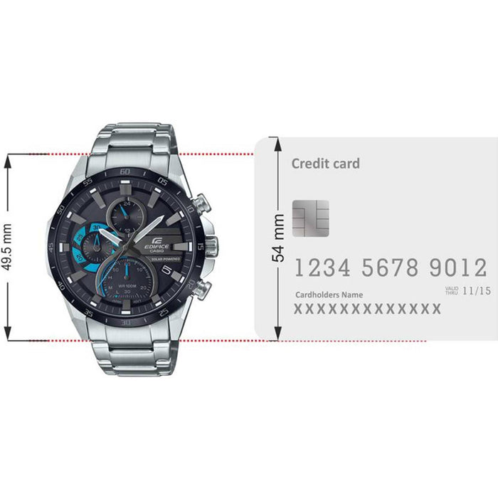 Edifice Men Quartz Black Dial Chronograph Stainless Steel Watch ED567
