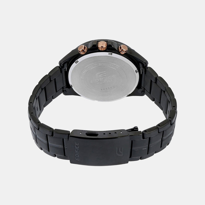 Edifice Men Quartz Black Dial Chronograph Stainless Steel Watch EX493