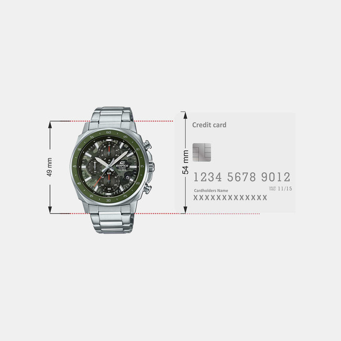 Edifice Men Quartz Green Dial Chronograph Stainless Steel Watch ED573