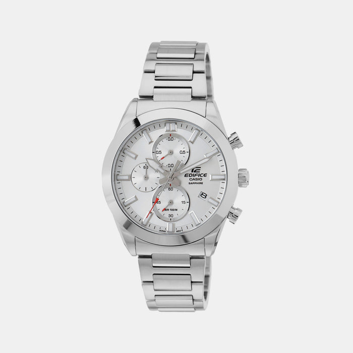 Casio Round Silver Chronograph watch