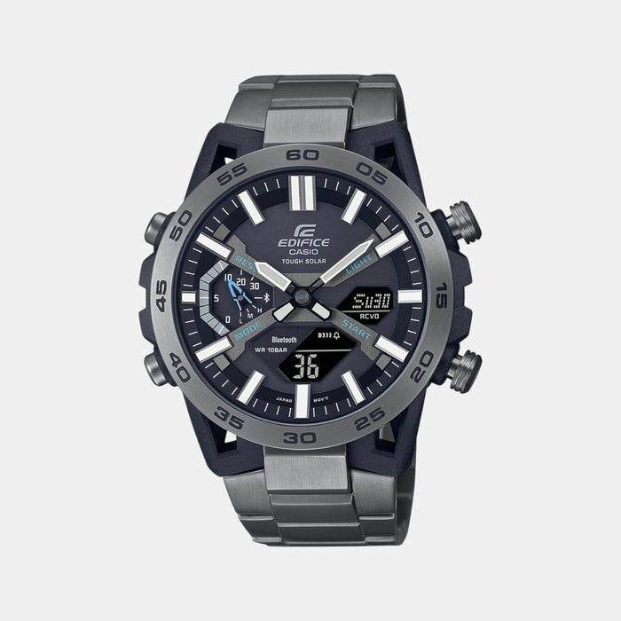 Edifice Men Solar Black Dial Analog-Digital Stainless Steel Watch ED565