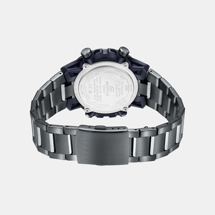 Edifice Men Solar Black Dial Analog-Digital Stainless Steel Watch ED565