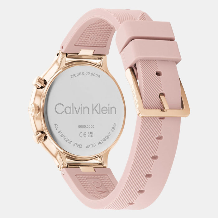 Energize Women Quartz Gold Dial Multi-Function Silicone Watch 25200243