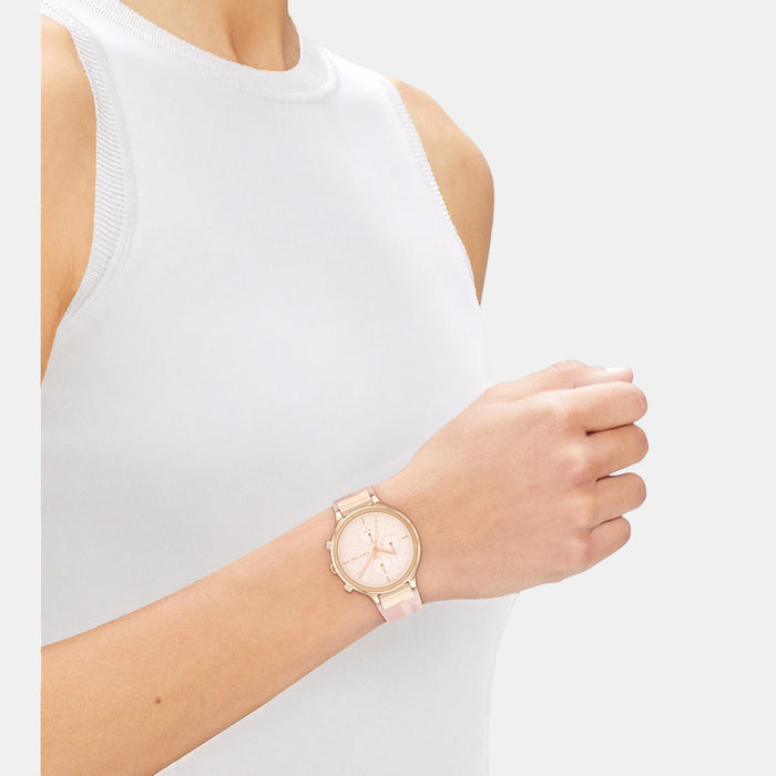 Energize Women Quartz Gold Dial Multi-Function Silicone Watch 25200243